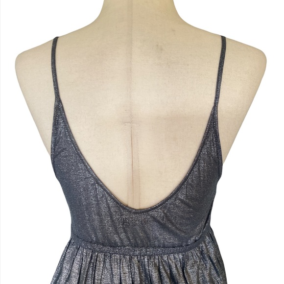 Velvet Graham & Spencer Anthro Metallic Silver Tunic Slip Dress - XS - Picture 7 of 10